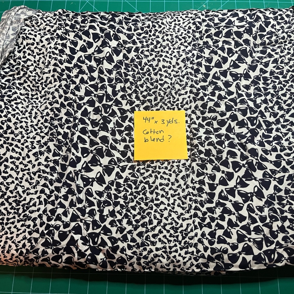 Black and White Bowtie Patterned Fabric
